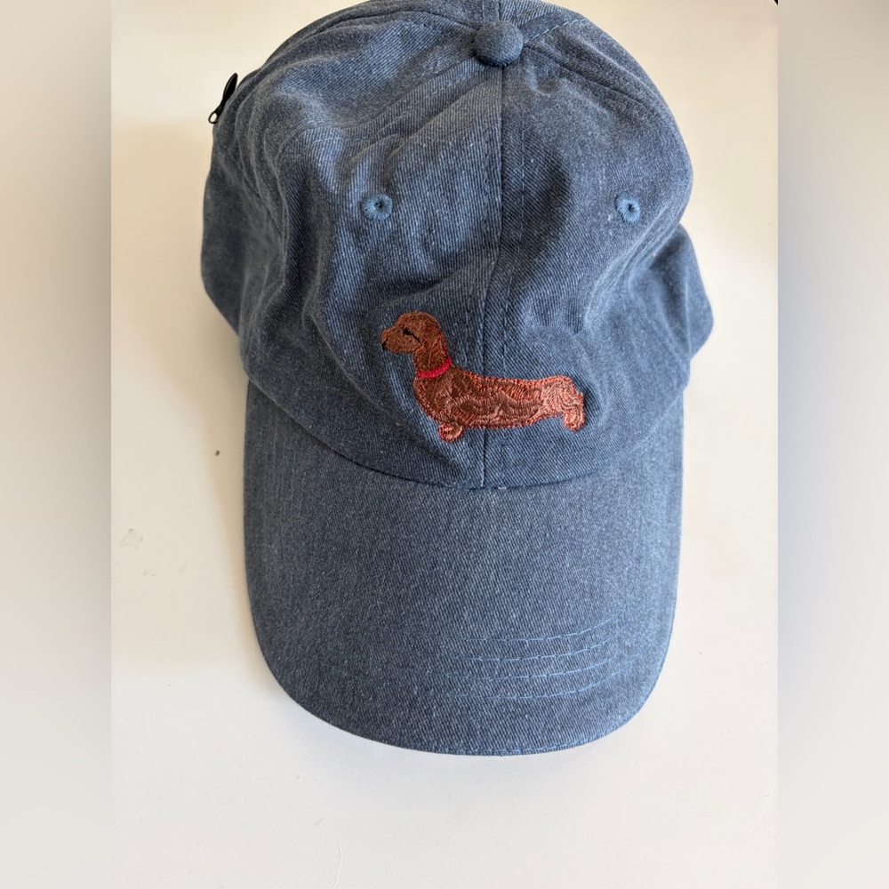 Blue Cap with Dachshund Embroidery